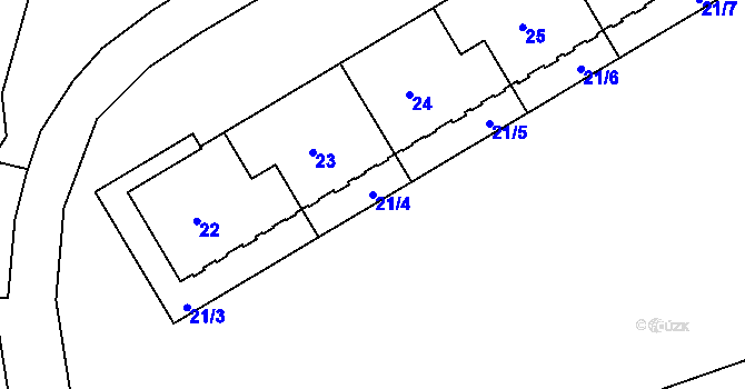 Parcela st. 21/4 v KÚ Drahovice, Katastrální mapa