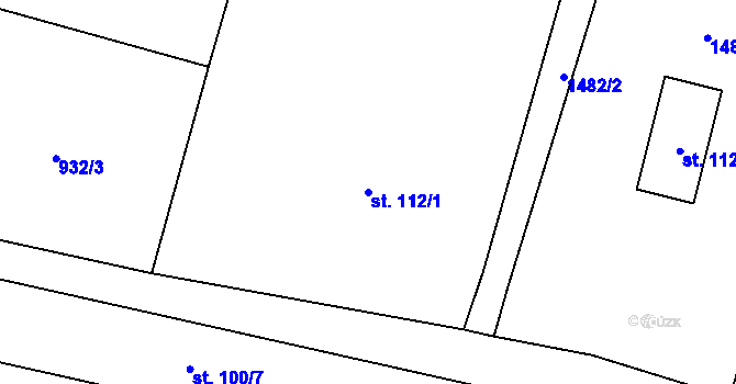 Parcela st. 112/1 v KÚ Poučník, Katastrální mapa