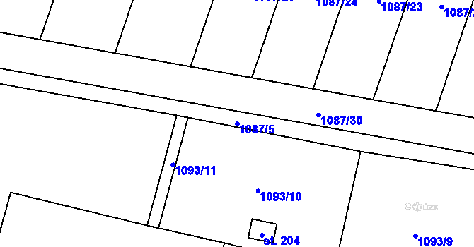 Parcela st. 1087/5 v KÚ Poučník, Katastrální mapa