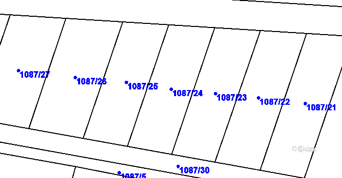 Parcela st. 1087/24 v KÚ Poučník, Katastrální mapa