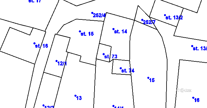 Parcela st. 73 v KÚ Karolín, Katastrální mapa