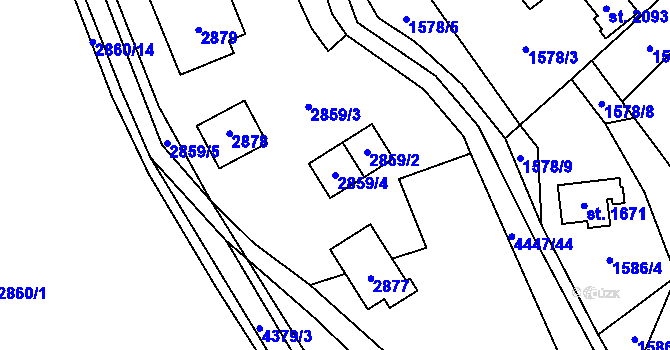 Parcela st. 2859/4 v KÚ Karolinka, Katastrální mapa