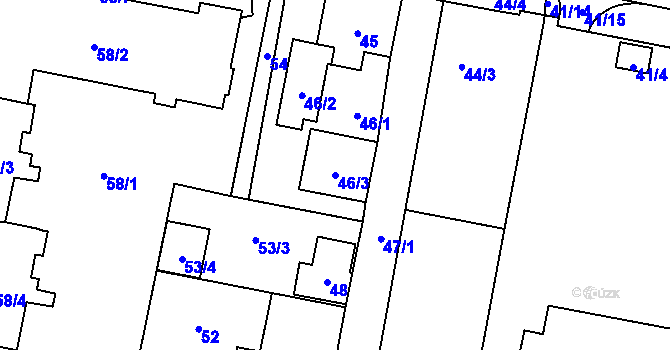 Parcela st. 46/3 v KÚ Karolinka, Katastrální mapa
