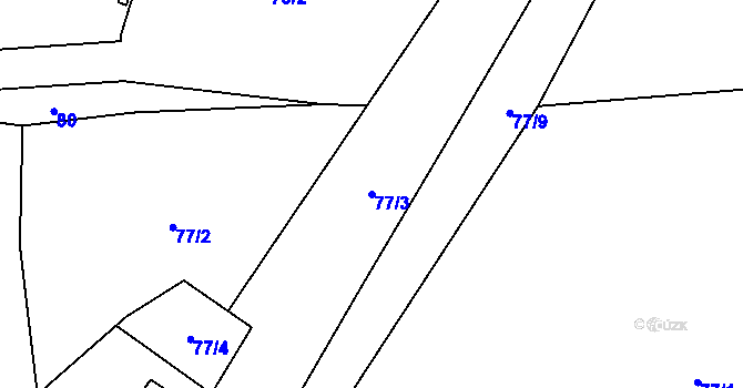Parcela st. 77/3 v KÚ Karolinka, Katastrální mapa