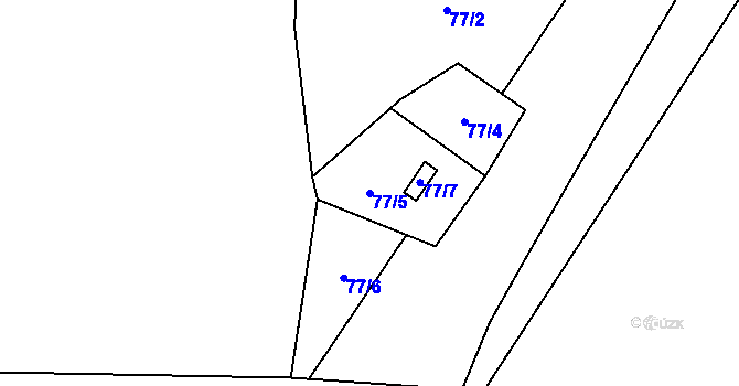 Parcela st. 77/5 v KÚ Karolinka, Katastrální mapa