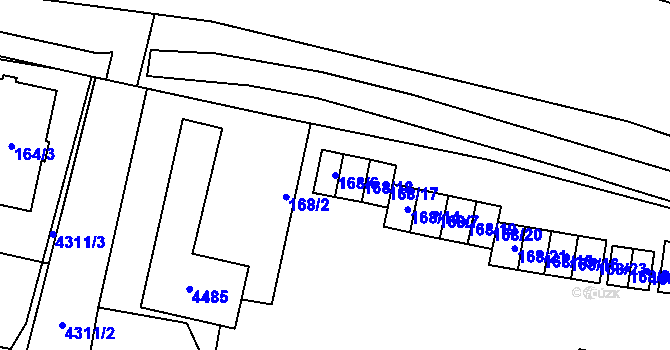 Parcela st. 168/6 v KÚ Karolinka, Katastrální mapa