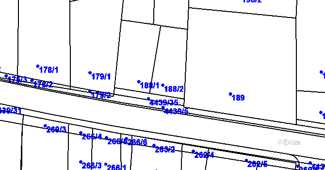 Parcela st. 188/2 v KÚ Karolinka, Katastrální mapa
