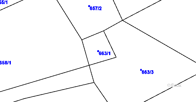 Parcela st. 663/1 v KÚ Karolinka, Katastrální mapa