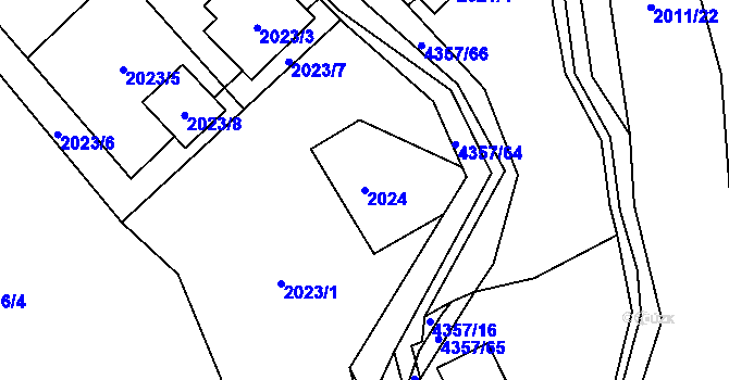 Parcela st. 2024 v KÚ Karolinka, Katastrální mapa