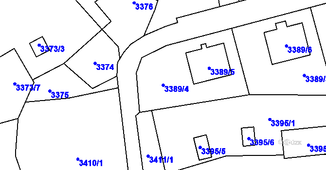 Parcela st. 3389/4 v KÚ Karolinka, Katastrální mapa