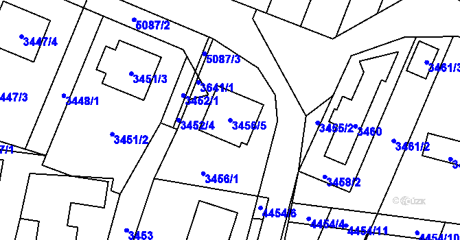 Parcela st. 3456/5 v KÚ Karolinka, Katastrální mapa