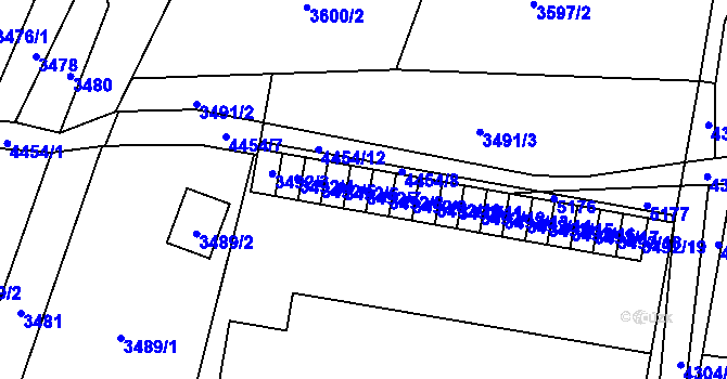 Parcela st. 3492/7 v KÚ Karolinka, Katastrální mapa
