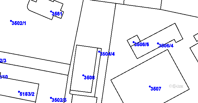 Parcela st. 3504/4 v KÚ Karolinka, Katastrální mapa