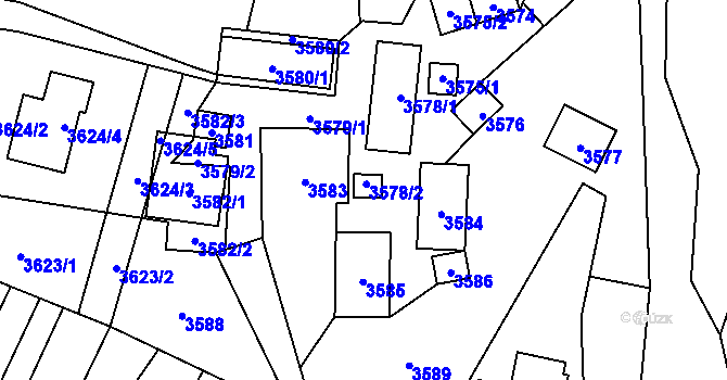 Parcela st. 3578/2 v KÚ Karolinka, Katastrální mapa
