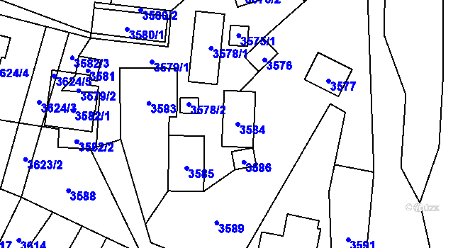 Parcela st. 3584 v KÚ Karolinka, Katastrální mapa