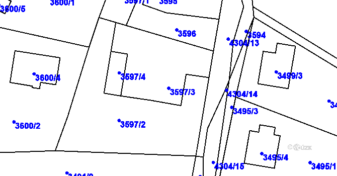 Parcela st. 3597/3 v KÚ Karolinka, Katastrální mapa