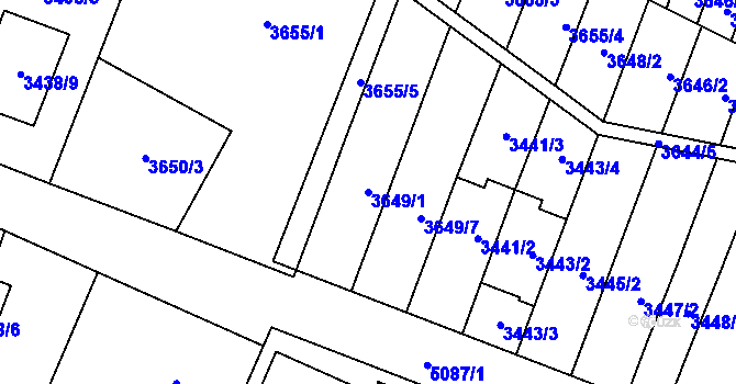 Parcela st. 3649/1 v KÚ Karolinka, Katastrální mapa