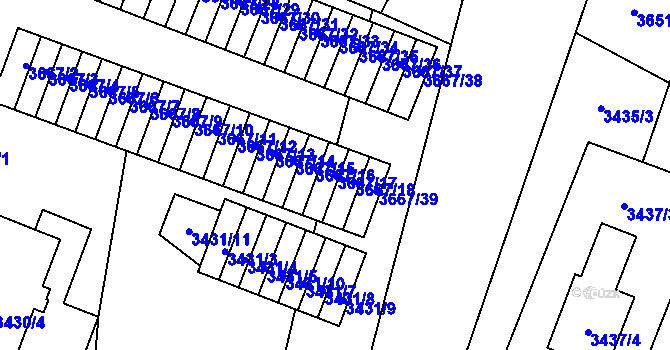 Parcela st. 3667/17 v KÚ Karolinka, Katastrální mapa