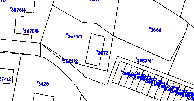 Parcela st. 3672 v KÚ Karolinka, Katastrální mapa