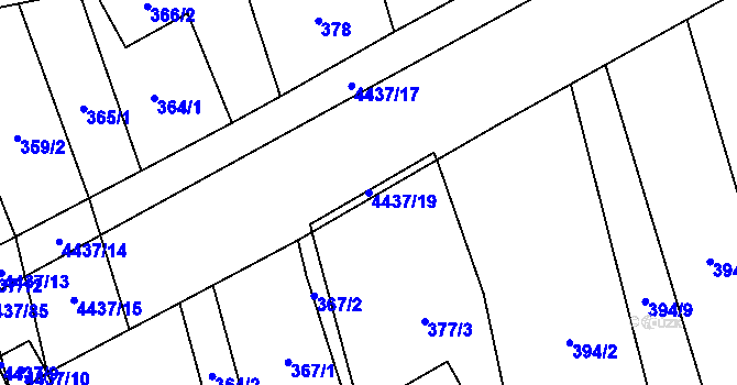 Parcela st. 4437/19 v KÚ Karolinka, Katastrální mapa