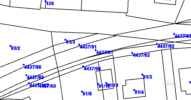 Parcela st. 4437/61 v KÚ Karolinka, Katastrální mapa