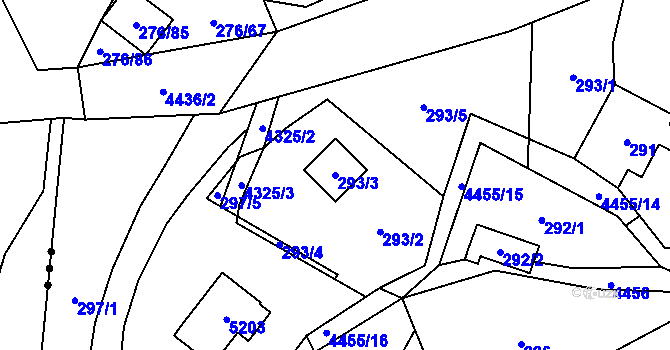 Parcela st. 293/3 v KÚ Karolinka, Katastrální mapa