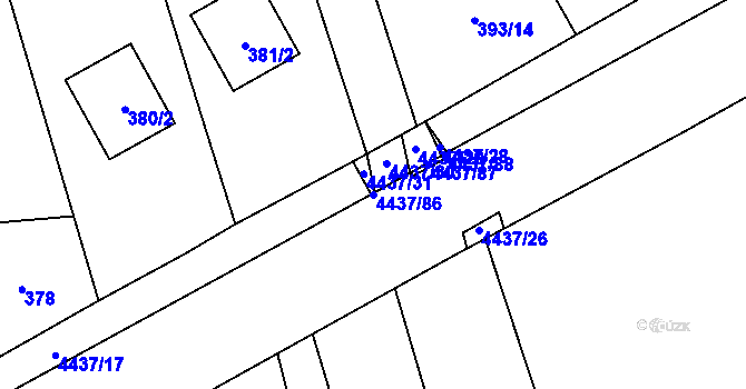 Parcela st. 4437/86 v KÚ Karolinka, Katastrální mapa