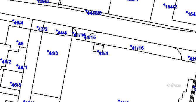 Parcela st. 41/4 v KÚ Karolinka, Katastrální mapa