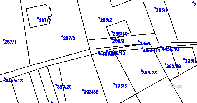 Parcela st. 4455/24 v KÚ Karolinka, Katastrální mapa