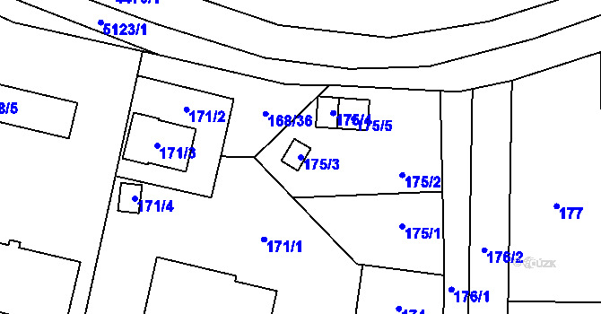 Parcela st. 175/3 v KÚ Karolinka, Katastrální mapa