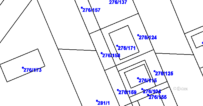 Parcela st. 276/158 v KÚ Karolinka, Katastrální mapa