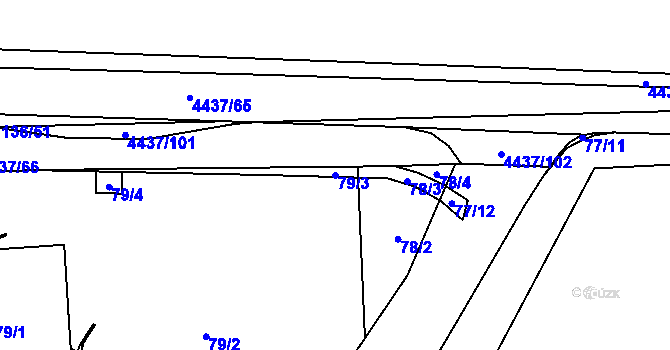 Parcela st. 79/3 v KÚ Karolinka, Katastrální mapa