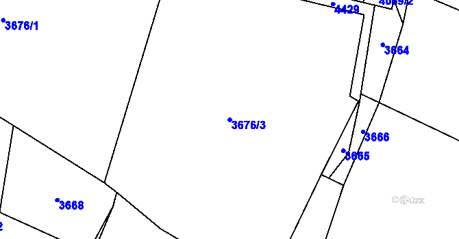 Parcela st. 3676/3 v KÚ Karolinka, Katastrální mapa