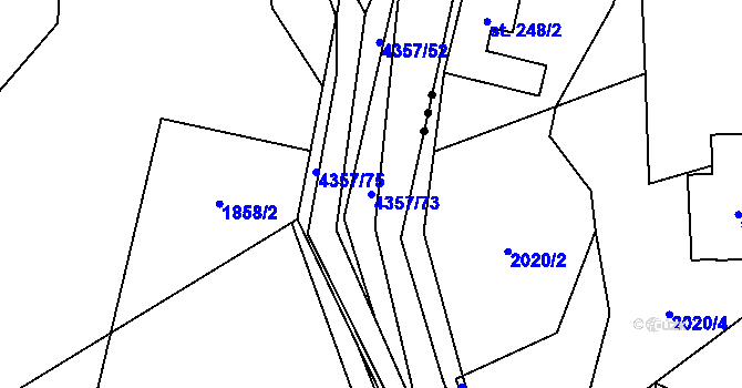 Parcela st. 4357/73 v KÚ Karolinka, Katastrální mapa