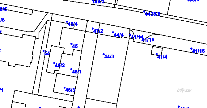 Parcela st. 44/3 v KÚ Karolinka, Katastrální mapa