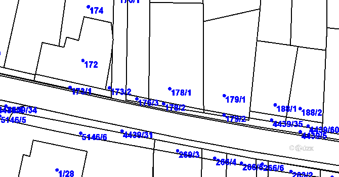 Parcela st. 178/1 v KÚ Karolinka, Katastrální mapa