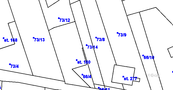 Parcela st. 73/14 v KÚ Karpentná, Katastrální mapa