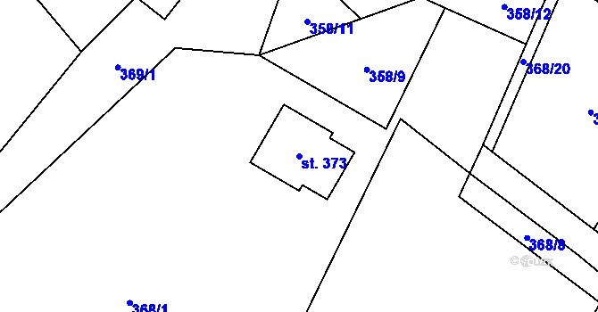Parcela st. 373 v KÚ Karpentná, Katastrální mapa