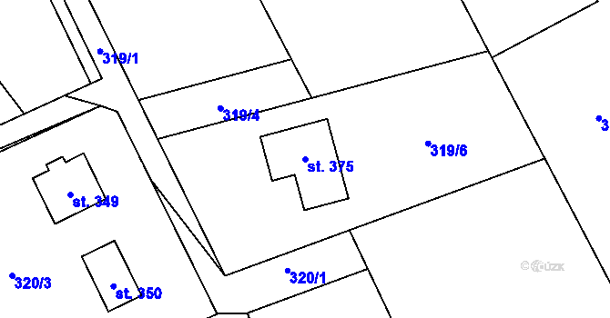 Parcela st. 375 v KÚ Karpentná, Katastrální mapa