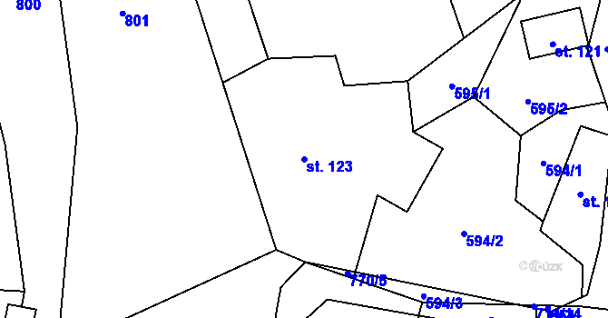 Parcela st. 123 v KÚ Karpentná, Katastrální mapa