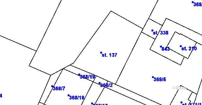Parcela st. 137 v KÚ Karpentná, Katastrální mapa
