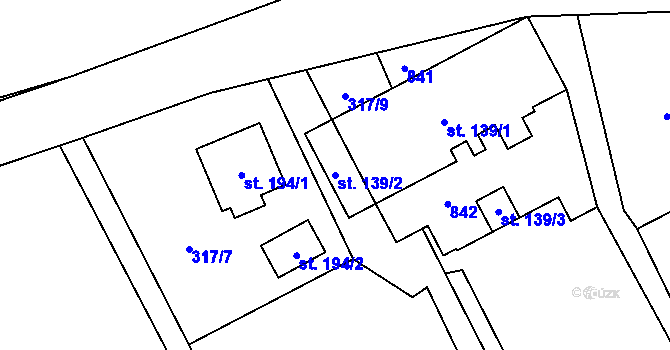 Parcela st. 139/2 v KÚ Karpentná, Katastrální mapa