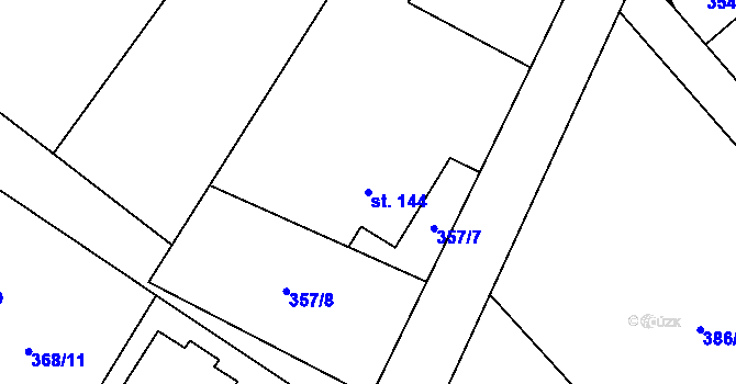Parcela st. 144 v KÚ Karpentná, Katastrální mapa