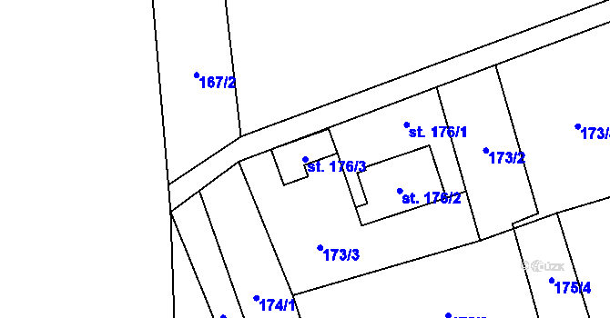 Parcela st. 176/3 v KÚ Karpentná, Katastrální mapa