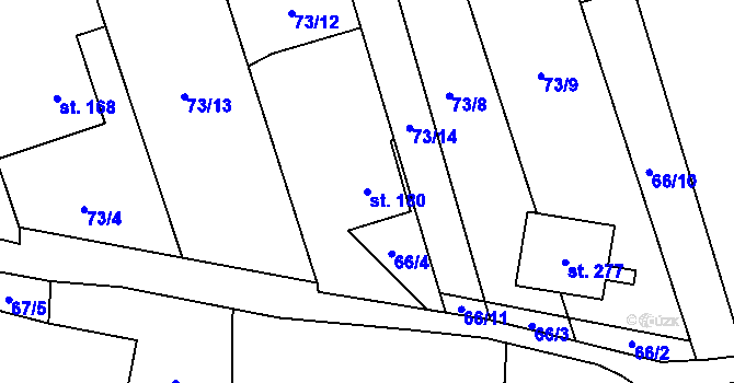 Parcela st. 180 v KÚ Karpentná, Katastrální mapa