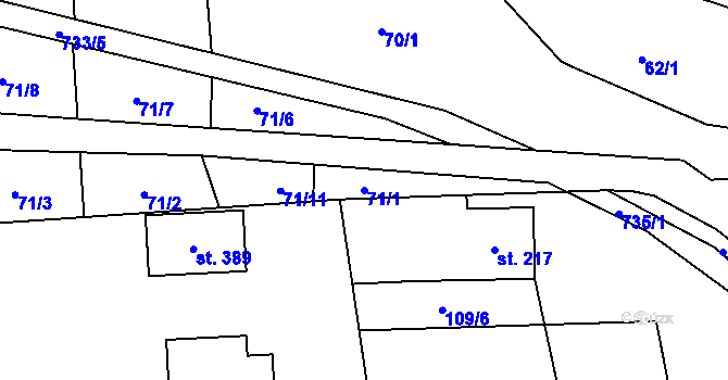 Parcela st. 71/1 v KÚ Karpentná, Katastrální mapa
