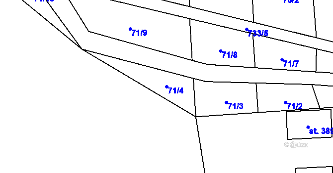 Parcela st. 71/4 v KÚ Karpentná, Katastrální mapa