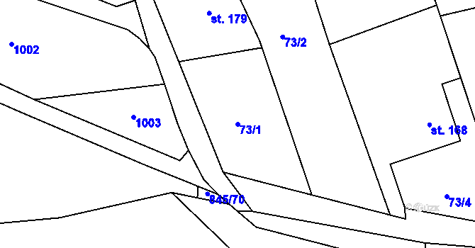 Parcela st. 73/1 v KÚ Karpentná, Katastrální mapa