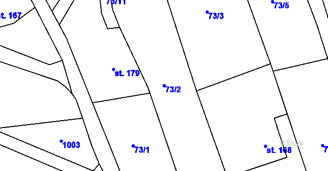 Parcela st. 73/2 v KÚ Karpentná, Katastrální mapa