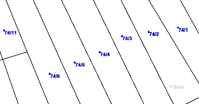 Parcela st. 74/4 v KÚ Karpentná, Katastrální mapa